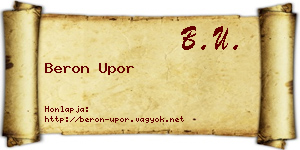 Beron Upor névjegykártya